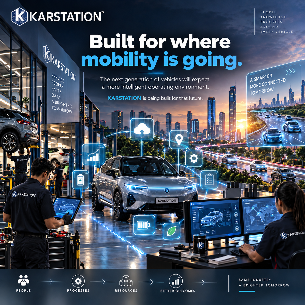 Intelligent connected vehicle operating in a future urban mobility environment